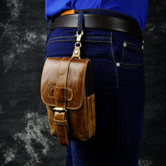 Leather Belt Pouch Mens Small Cases Waist Bag Hip Pack Belt Bag Fanny Pack Bumbag for Men