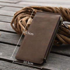 Handmade Leather Mens Cool Long Leather Wallet Card Clutch Wallet for Men - iwalletsmen