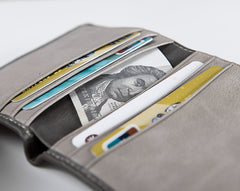 Handmade Leather Mens Cool Slim Leather Wallet Men Small Wallets Bifold for Men