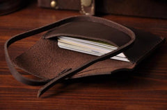 Handmade Mens Cool billfold Leather Wallet Men Small Card Slim Wallets Bifold for Men - iwalletsmen