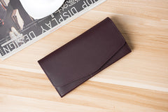 Handmade Leather Mens Clutch Wallet Cool Leather Wallet Long Phone Wallets for Men