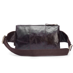 GENUINE LEATHER MENS SMALL WAIST BAG HIP PACK BELT BAGs FANNY PACK BUMBAG FOR MEN - iwalletsmen