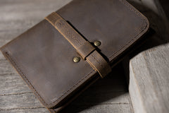 Handmade Leather Mens Cool Slim Leather Wallet Men Small Wallets Bifold for Men