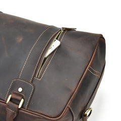 Genuine Leather Mens Cool Weekender Bag Travel Bag Duffle Bags Overnight Bag Holdall Bag for men