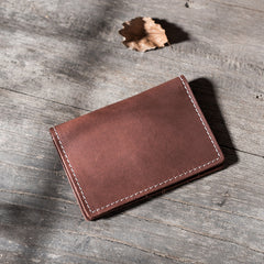 Handmade Leather Mens Cool billfold Wallet Card Holder Small Card Slim Wallets for Men