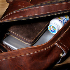 Genuine Leather Mens Cool Chest Bag Sling Bag Crossbody Bag Travel Bag Hiking Bag for men