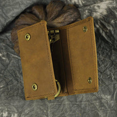 Handmade Leather Mens Cool Key Wallet Change Coin Wallet Key Holder Case Card Wallet for Men