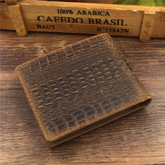 Dragon Leather Mens Wallets Alligator Pattern Cool billfold Slim Bifold Wallet Card Wallet Purse for Mens - iwalletsmen