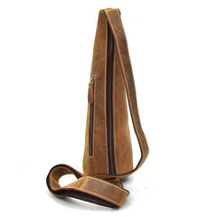 Cool Leather Sling Bag for Men Vintage Chest Bag Crossbody Sling Bags For Men - iwalletsmen
