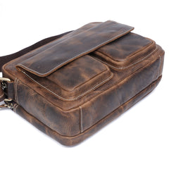 Genuine Leather Mens Cool Messenger Bag Chest Bag Bike Bag Cycling Bag for men