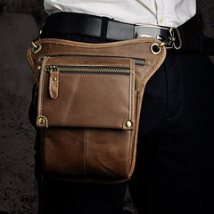 Leather Belt Pouch Mens Cases Waist Bag Hip Pack Belt Bag Fanny Pack Bumbag for Men