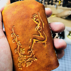 Handmade Leather Brown Mens ASVAPE MICHAEL Cigarette Case Holder for Men - iwalletsmen