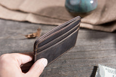 Handmade Leather Mens Cool billfold Wallet Card Holder Small Card Slim Wallets for Men - iwalletsmen