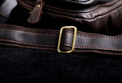 Genuine Leather Mens Cool Chest Bag Sling Bag Crossbody Bag Travel Bag Hiking Bag for men