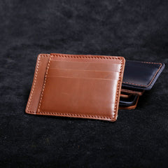 Genuine Leather Mens Cool Slim Front Pocket Wallet Leather Wallet Men Small Wallets  for Men