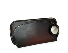 [On Sale] Handmade Mens Leather Biker Chain Wallets Cool Long Biker Wallet with Chain - iwalletsmen