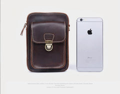 Leather Belt Pouch Mens Small Cases Waist Bag Hip Pack Belt Bag Fanny Pack Bumbag for Men