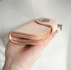 Handmade Mens Leather Small Biker Chain Wallet Cool billfold Biker Wallet with Chain - iwalletsmen