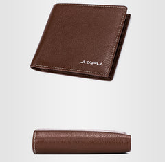 Genuine Leather Mens Cool Slim Leather Wallet Men Small Wallets Bifold for Men