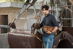 Leather Mens FANNY PACK MENS WAIST BAG HIP PACK BELT BAG FOR MEN - iwalletsmen