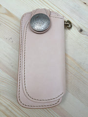 Handmade Mens Leather Biker Wallet Biker Chain Wallets Cool Long Wallet with Chain - iwalletsmen