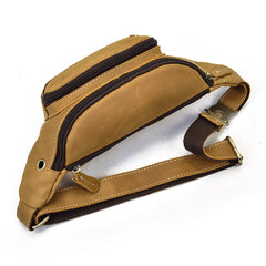 Vintage Leather Fanny Pack Mens Waist Bag Hip Pack Belt Bag for Men - iwalletsmen