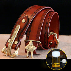 Handmade Genuine Leather Belt Cavalryman Custom Mens Leather Men Biker Belt - iwalletsmen
