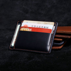 Genuine Leather Mens Cool Slim Front Pocket Wallet Leather Wallet Men Small Wallets  for Men