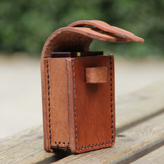 Cool Leather Mens Cigarette Case with Belt Loop Handmade Cigarette Holder for Men - iwalletsmen