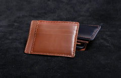 Genuine Leather Mens Cool Slim Front Pocket Wallet Leather Wallet Men Small Wallets  for Men