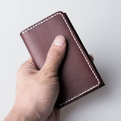 Handmade Leather Mens Cool billfold Wallet Card Holder Small Card Slim Wallets for Men