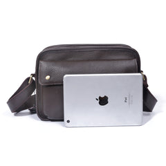 Genuine Leather Mens Cool Messenger Bag Small Bag Chest Bag Bike Bag Cycling Bag for men