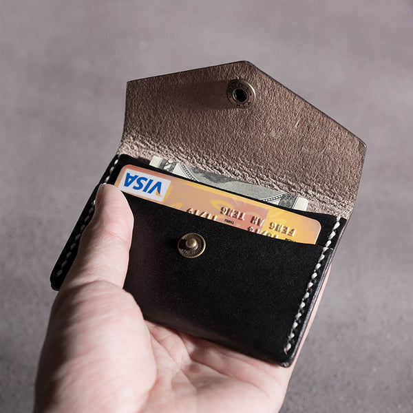 Handmade Leather Mens Cool billfold Wallet Card Holder Small Card Slim Wallets for Men - iwalletsmen