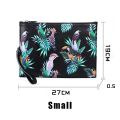 Handmade Leather Mens Cool Long Leather Wallet Zipper Clutch Wristlet Wallet for Men