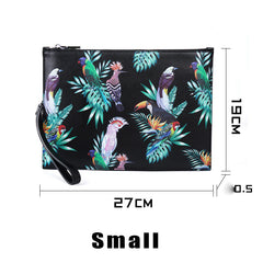 Handmade Leather Mens Cool Long Leather Wallet Zipper Clutch Wristlet Wallet for Men