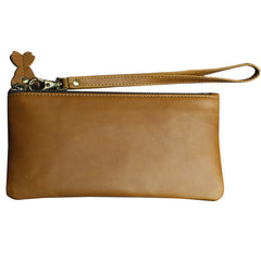 Handmade Leather Mens Cool Zipper Phone Travel Long Wallet Card Holder Card Slim Clutch Wallets for Men