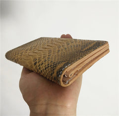 [On Sale] Handmade Vintage Mens Snake Skin Long Wallets Bifold Long Wallet for Men - iwalletsmen