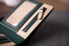 Handmade Leather Mens Cool Slim Leather Wallet Men Small Wallets Bifold for Men Women