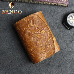 Brown Leather Wallet for Keys Mens Key Wallet Car Key Wallet Trifold Key Wallet Holder Key Case Wallet