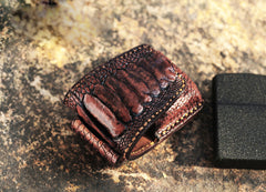 Cool Mens Brown Leather Zippo Lighter Cases with Loop Zippo lighter Holders with clips - iwalletsmen