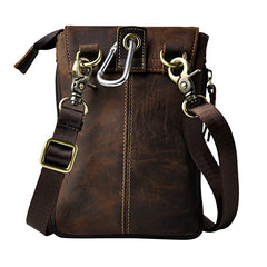 Leather Belt Pouch Mens Small Cases Waist Bag Hip Pack Belt Bag Fanny Pack Bumbag for Men