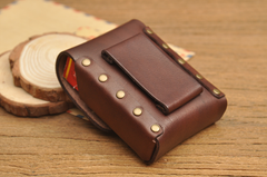 Vintage Cool Leather Mens Cigarette Case Cigarette Holder with Belt Loop for Men - iwalletsmen