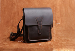 Handmade Leather Mens Cool Messenger Bag Square Bag Chest Bag Bike Bag Cycling Bag for men
