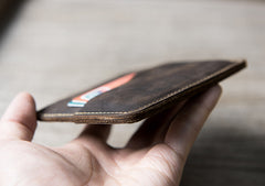 Handmade Leather Mens Cool billfold Wallet Card Holder Small Card Slim Wallets for Men