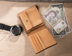 Handmade Leather Mens Cool Slim Leather Wallet Men Small Wallets Bifold for Men