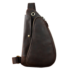 Cool Leather Mens One Shoulder Backpack Sling Bag Chest Bag Sling Backpack for men - iwalletsmen