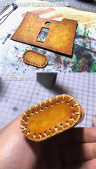 Handmade Leather Tooled Reindeer Brown Mens LA PETITE BOX Holder Cigarette Case for Men - iwalletsmen