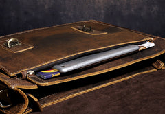 Genuine Leather Mens Cool Messenger Bag Briefcase Chest Bag Bike Bag Cycling Bag for men