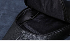 Genuine Leather Mens Cool Chest Bag Sling Bag Crossbody Bag Travel Bag Hiking Bag for men