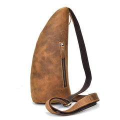 Cool Leather Sling Bag for Men Vintage Chest Bag Crossbody Sling Bags For Men - iwalletsmen